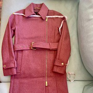 J. Crew Melton wool coat in Mauve Belt zip up size-00